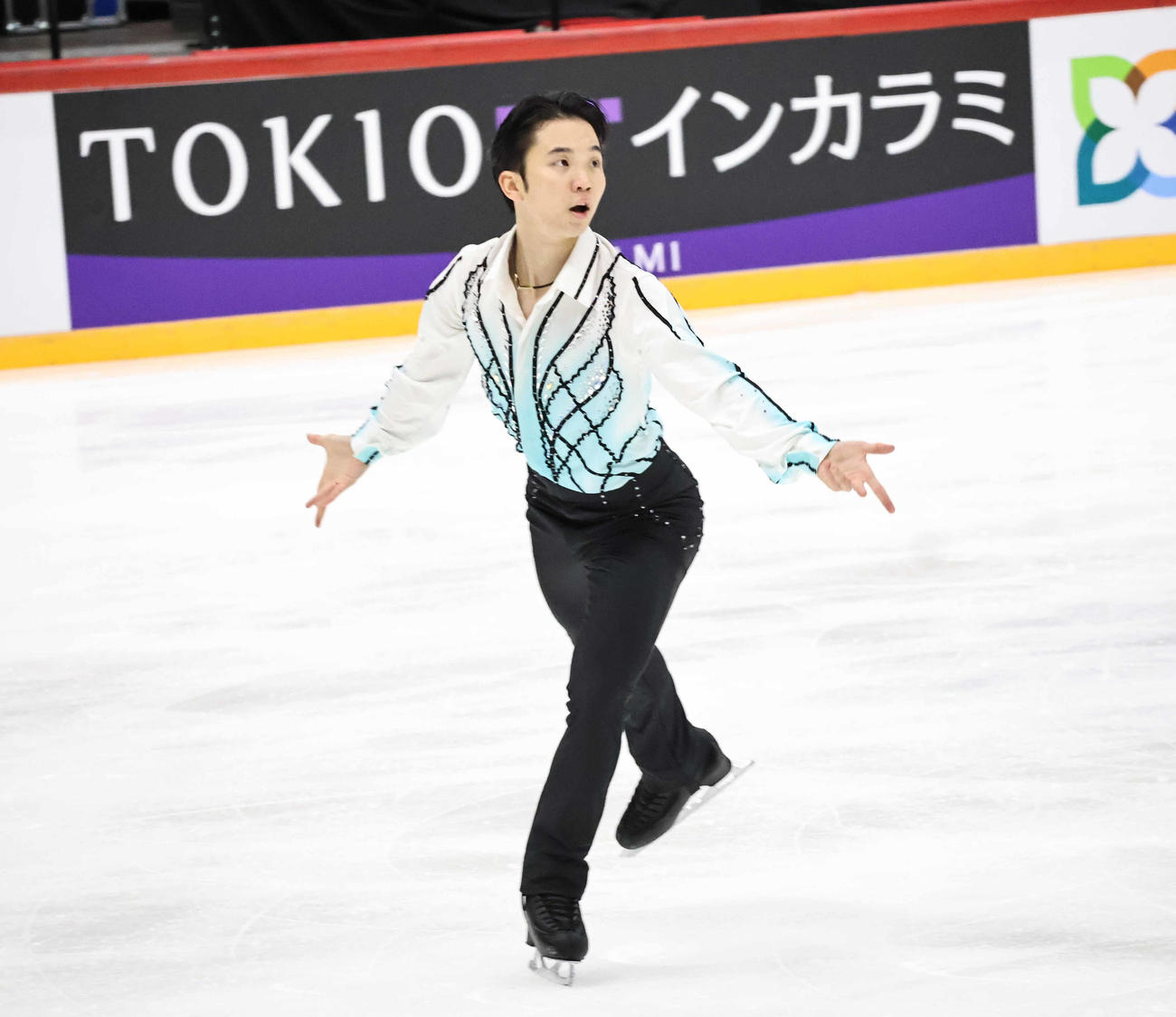 フリーに臨んだ友野一希（撮影・竹本穂乃加）＝2024年11月16日、フィンランド・ヘルシンキ
