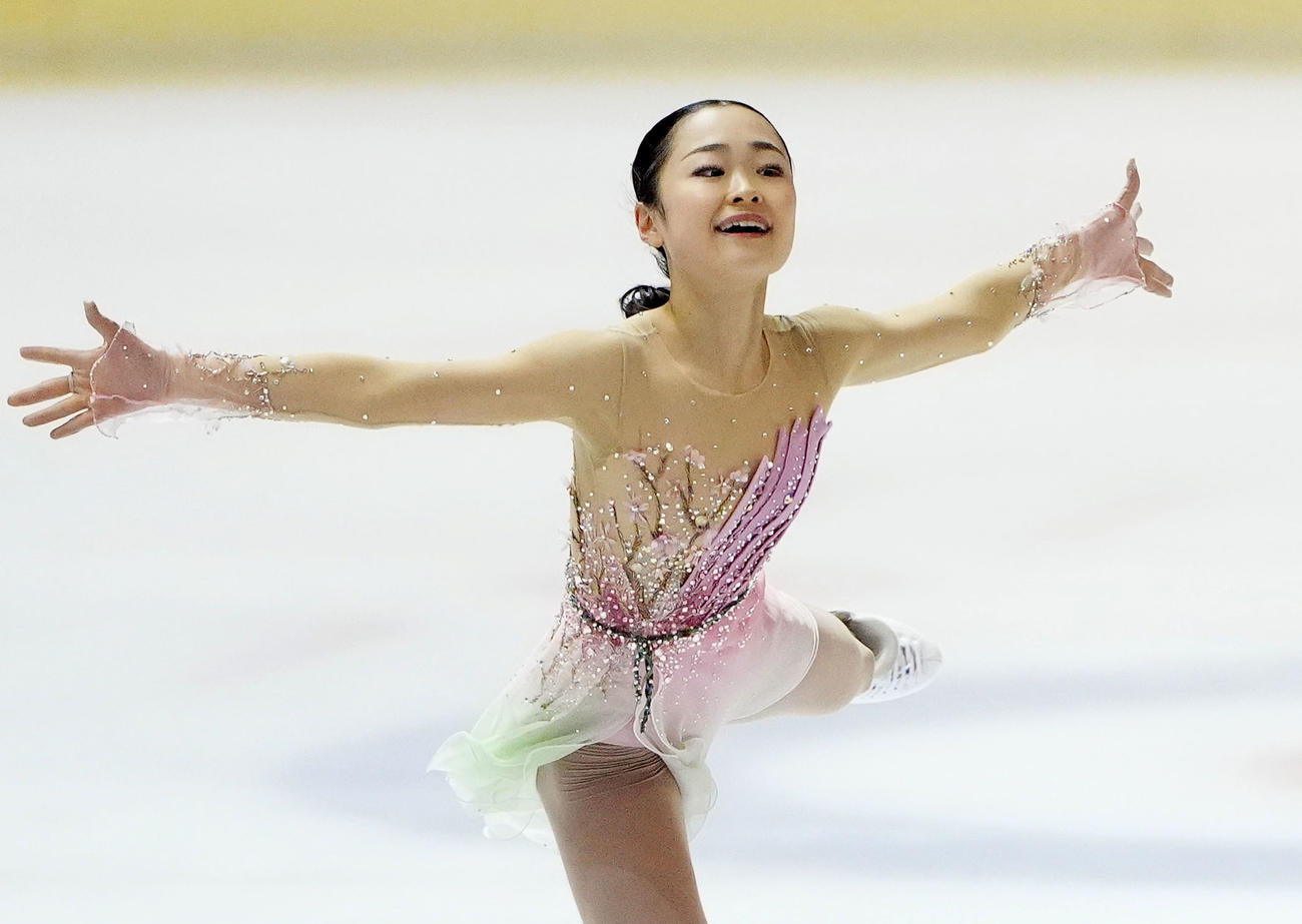 女子で史上初の4連覇を果たした島田麻央のフリー（共同）