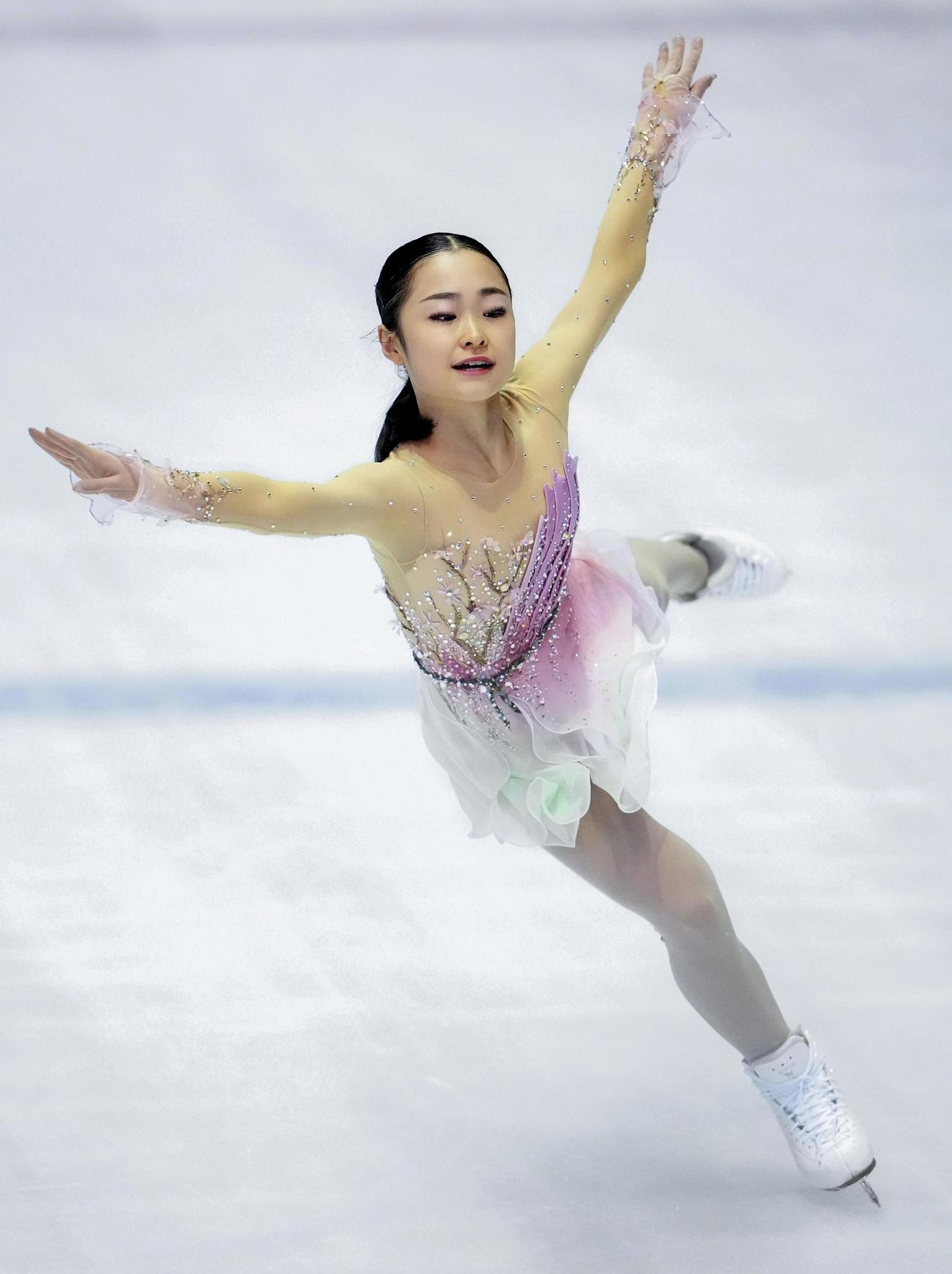 女子で史上初の4連覇を果たした島田麻央のフリー（共同）