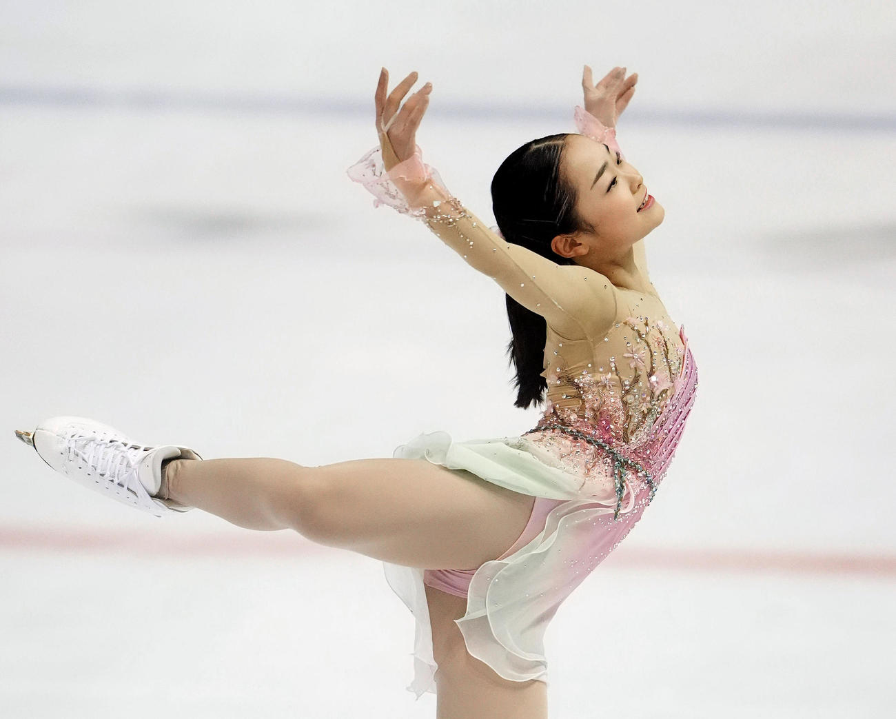 女子で史上初の4連覇を果たした島田麻央のフリー（共同）