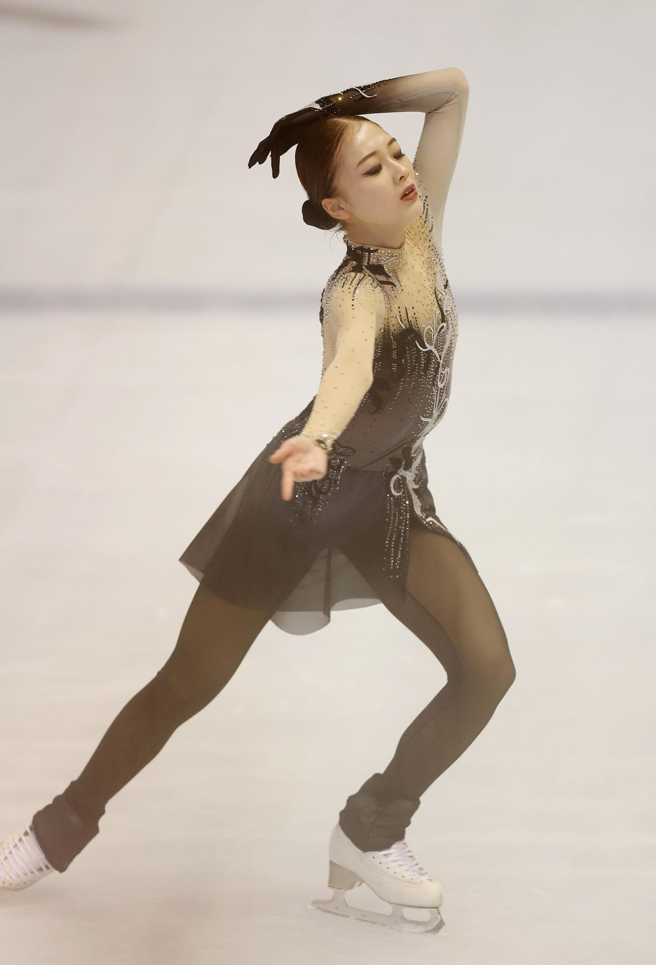 全日本ジュニア選手権の女子フリーで演技する上薗恋奈（撮影・前田充）