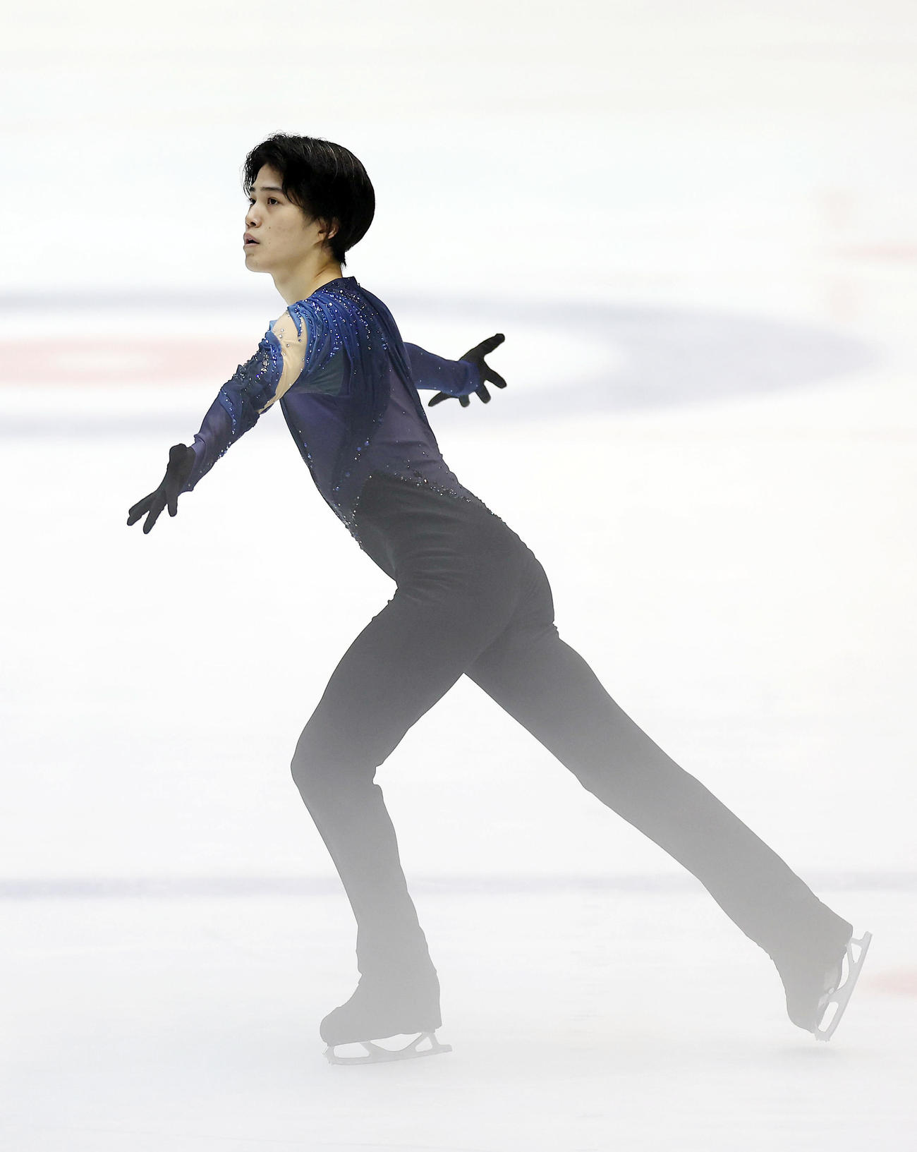 全日本ジュニア選手権の男子フリーで演技する垣内（撮影・前田充）