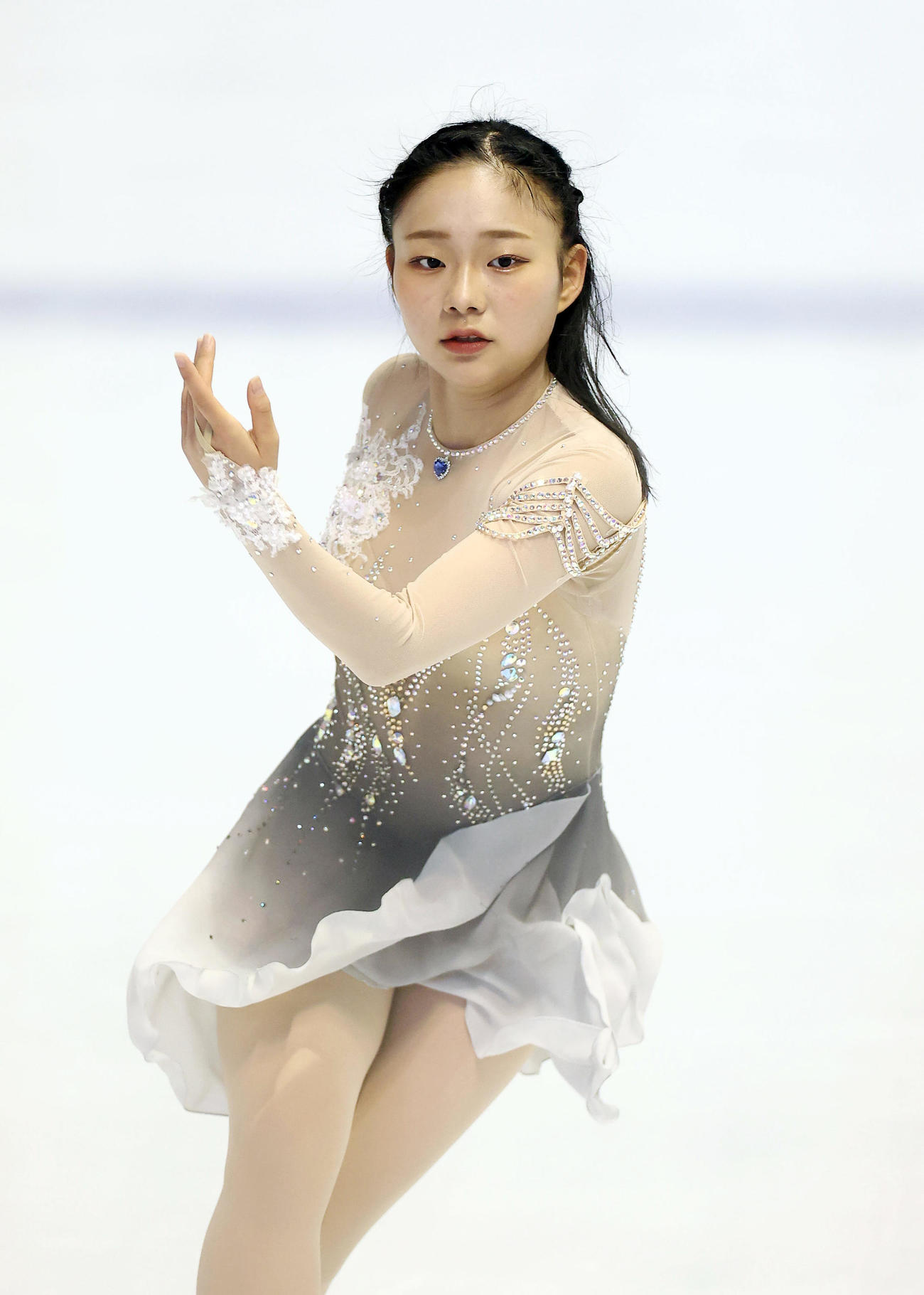 全日本ジュニア選手権の女子フリーで演技する和田薫子（撮影・前田充）