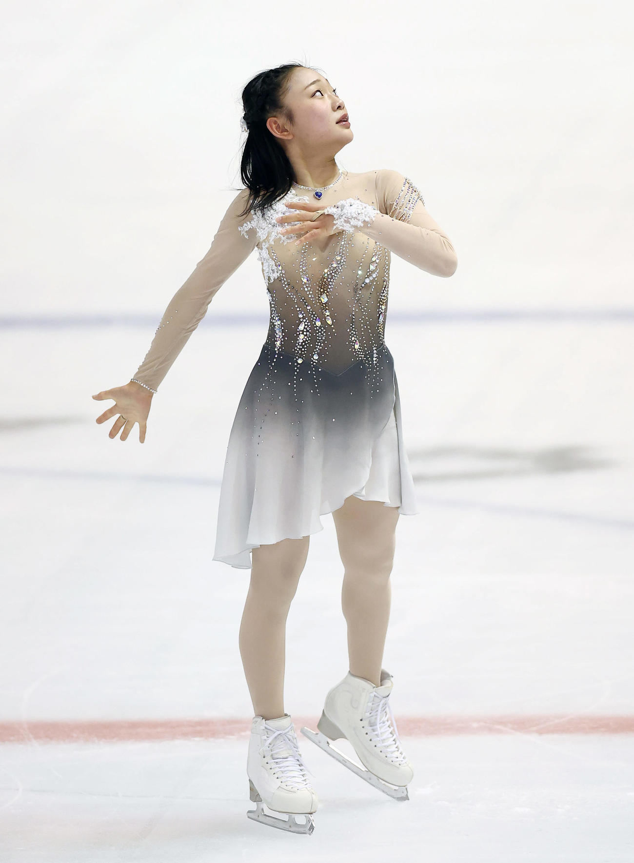 全日本ジュニア選手権の女子フリーで演技する和田薫子（撮影・前田充）