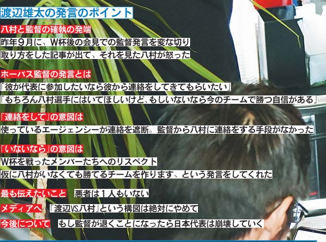 渡辺雄太発言のポイント