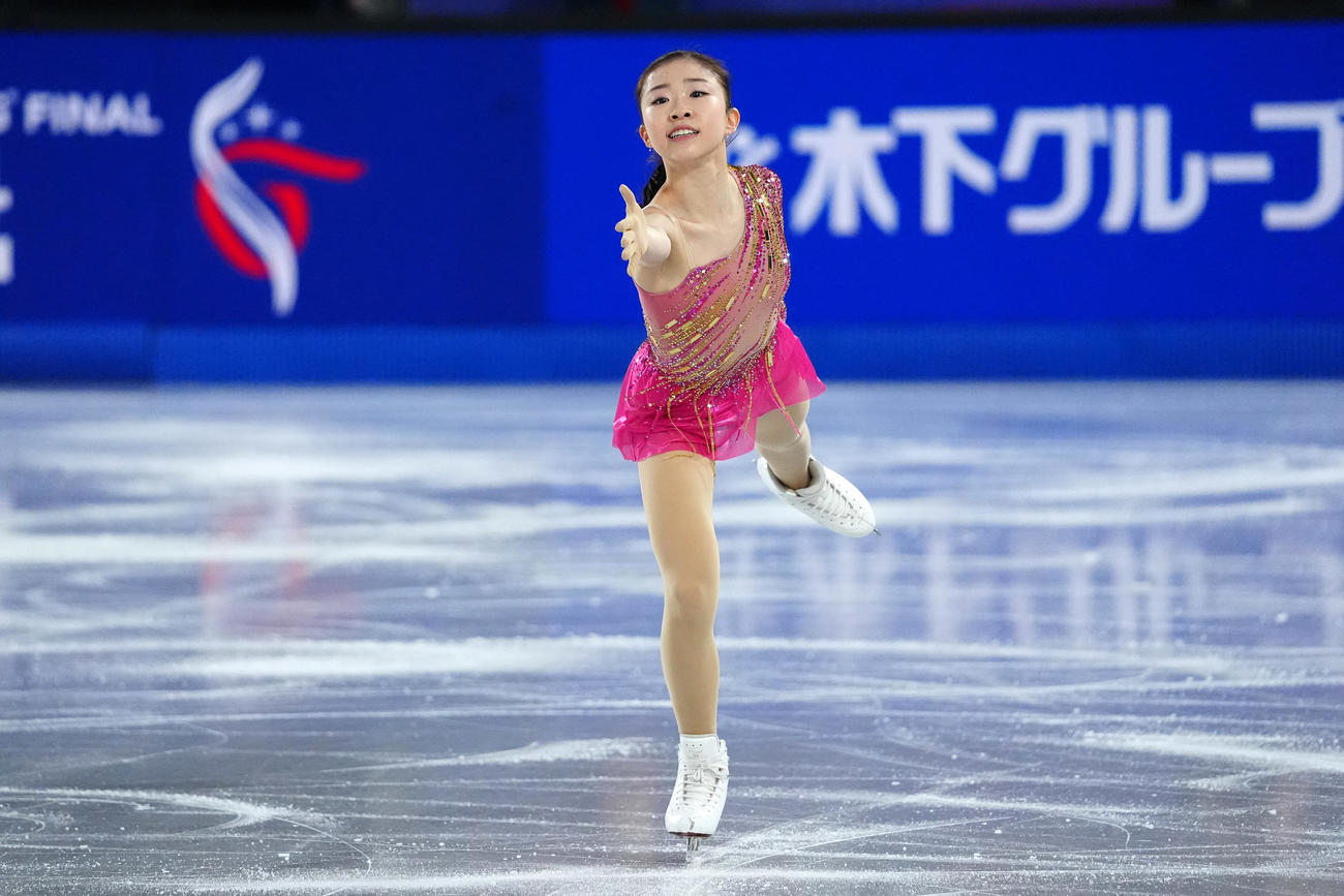 グランプリ（GP）ファイナル　女子SP　演技する千葉百音（撮影　パオロ・ヌッチ）