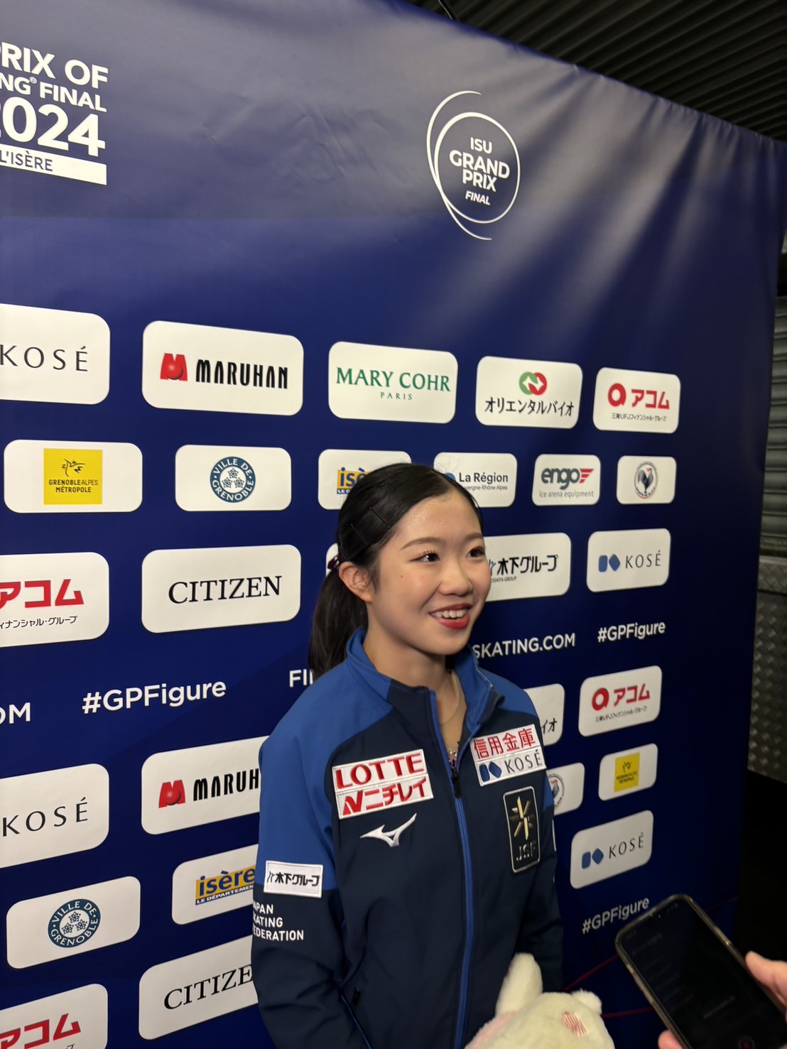 ジュニアGPファイナルの女子SPで3位につけた中井亜美（撮影・松本愛香）