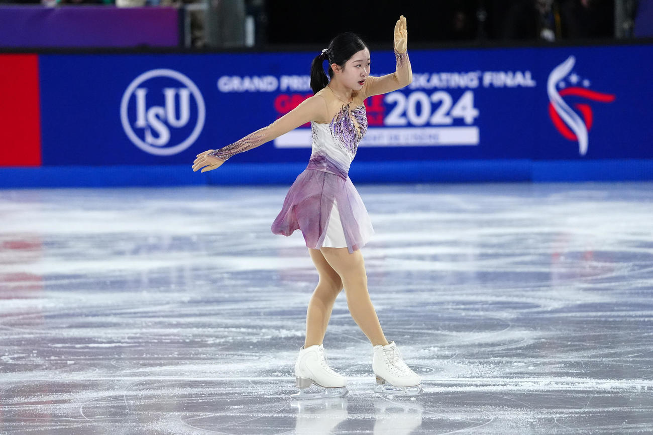 ジュニアGPファイナル　ジュニア女子SP　演技する中井亜美（撮影・ヌッチ）