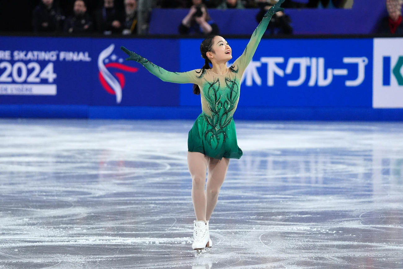 ジュニアGPファイナル　ジュニア女子SP演技する島田麻央（撮影　パオロ・ヌッチ）