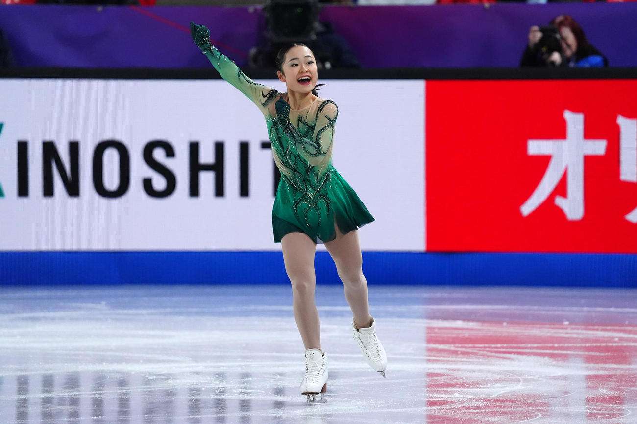 ジュニアGPファイナル　ジュニア女子SP演技する島田麻央（撮影　パオロ・ヌッチ）