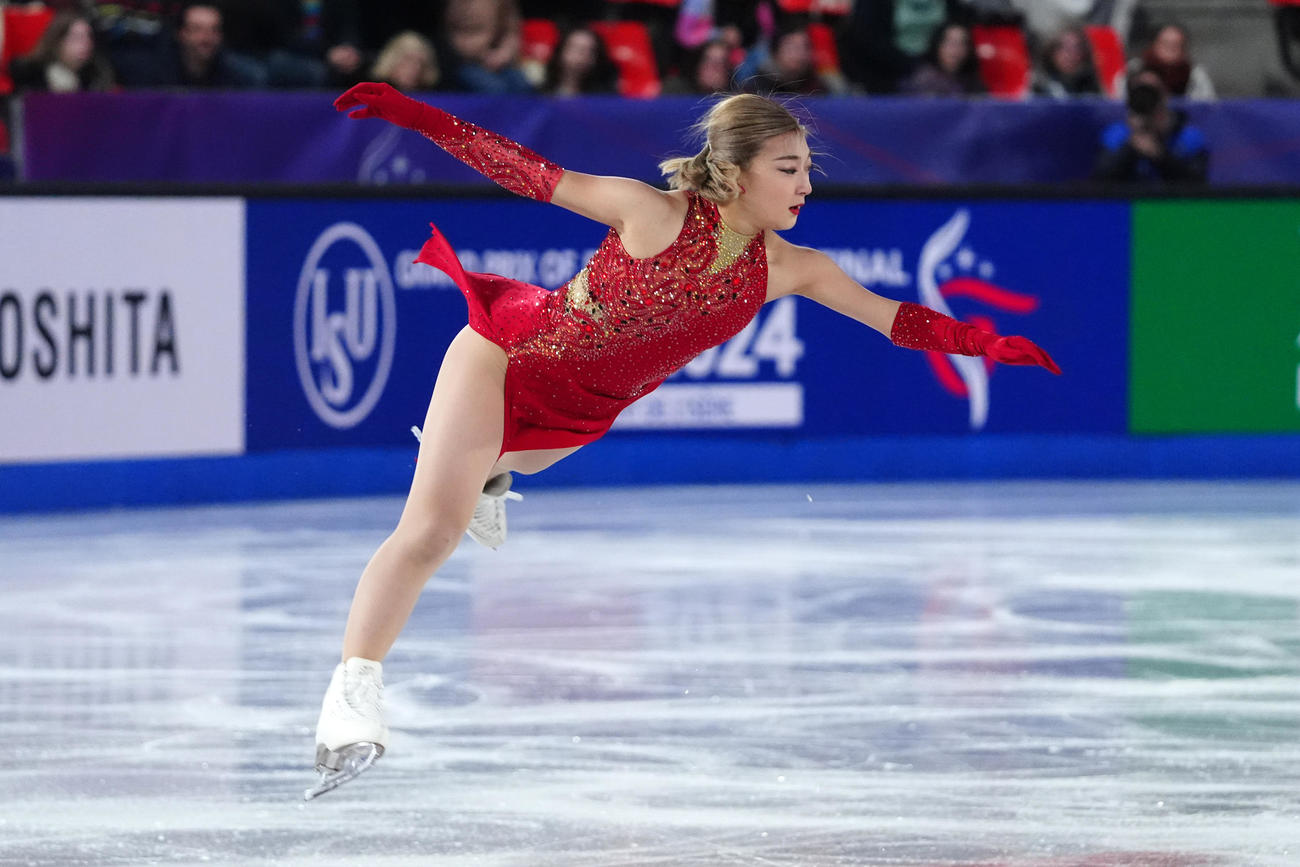 グランプリ（GP）ファイナル　女子SP　演技する坂本花織（撮影　パオロ・ヌッチ）