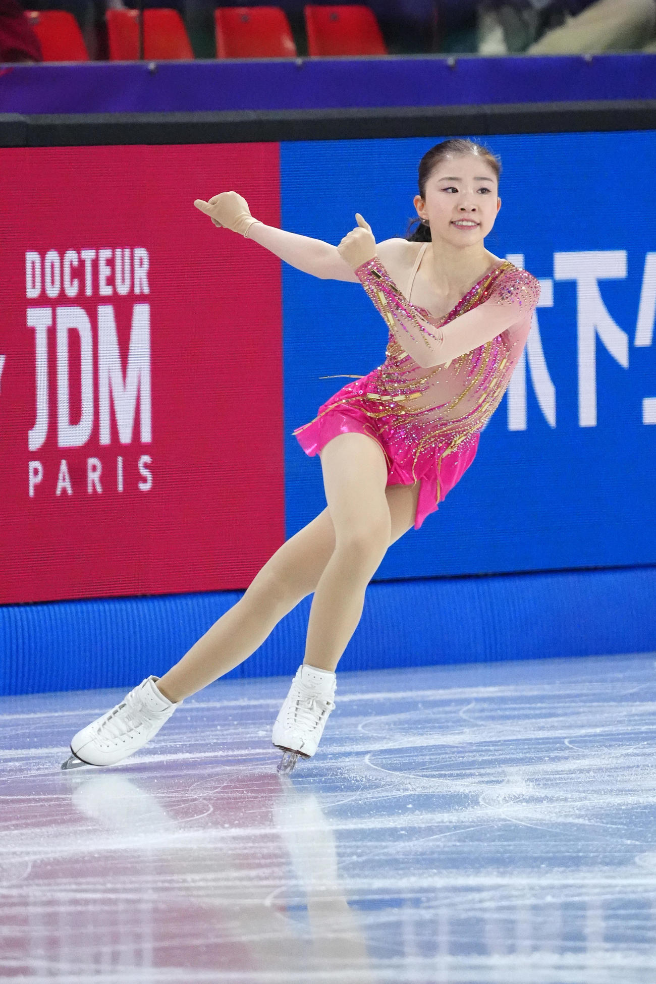 グランプリ（GP）ファイナル　女子SP　演技する千葉百音（撮影　パオロ・ヌッチ）