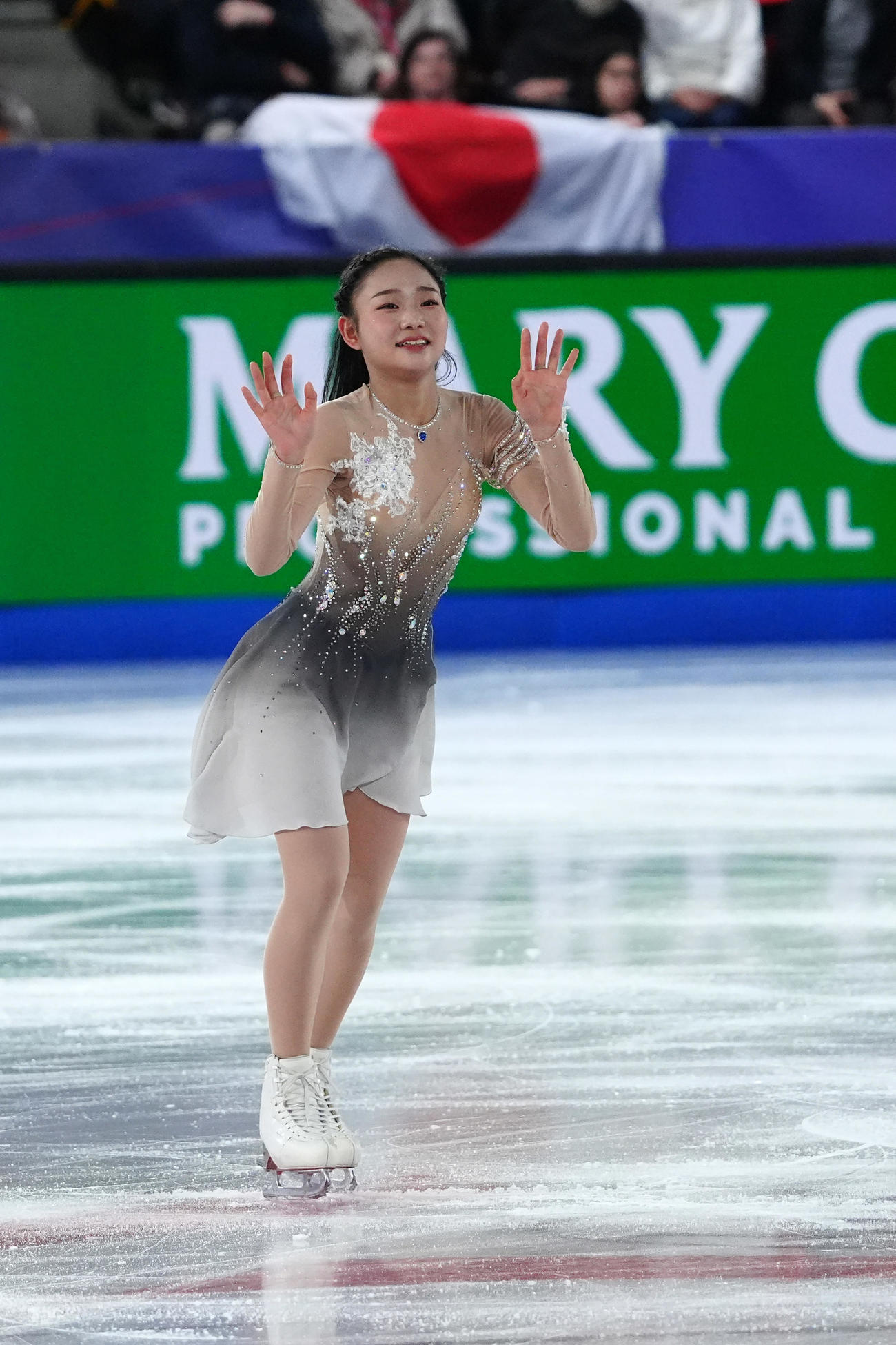 ジュニアGPファイナル　ジュニア女子フリー　演技を終えた和田薫子（撮影　パオロ・ヌッチ）