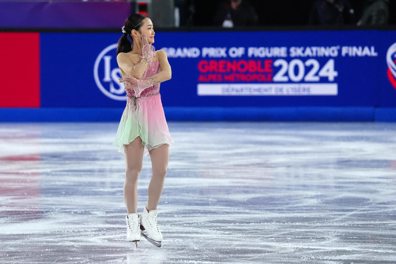 ジュニアGPファイナル　ジュニア女子フリー　演技する島田麻央（撮影　パオロ・ヌッチ）