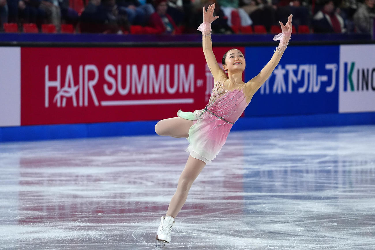 ジュニアGPファイナル　ジュニア女子フリー　演技する島田麻央（撮影　パオロ・ヌッチ）