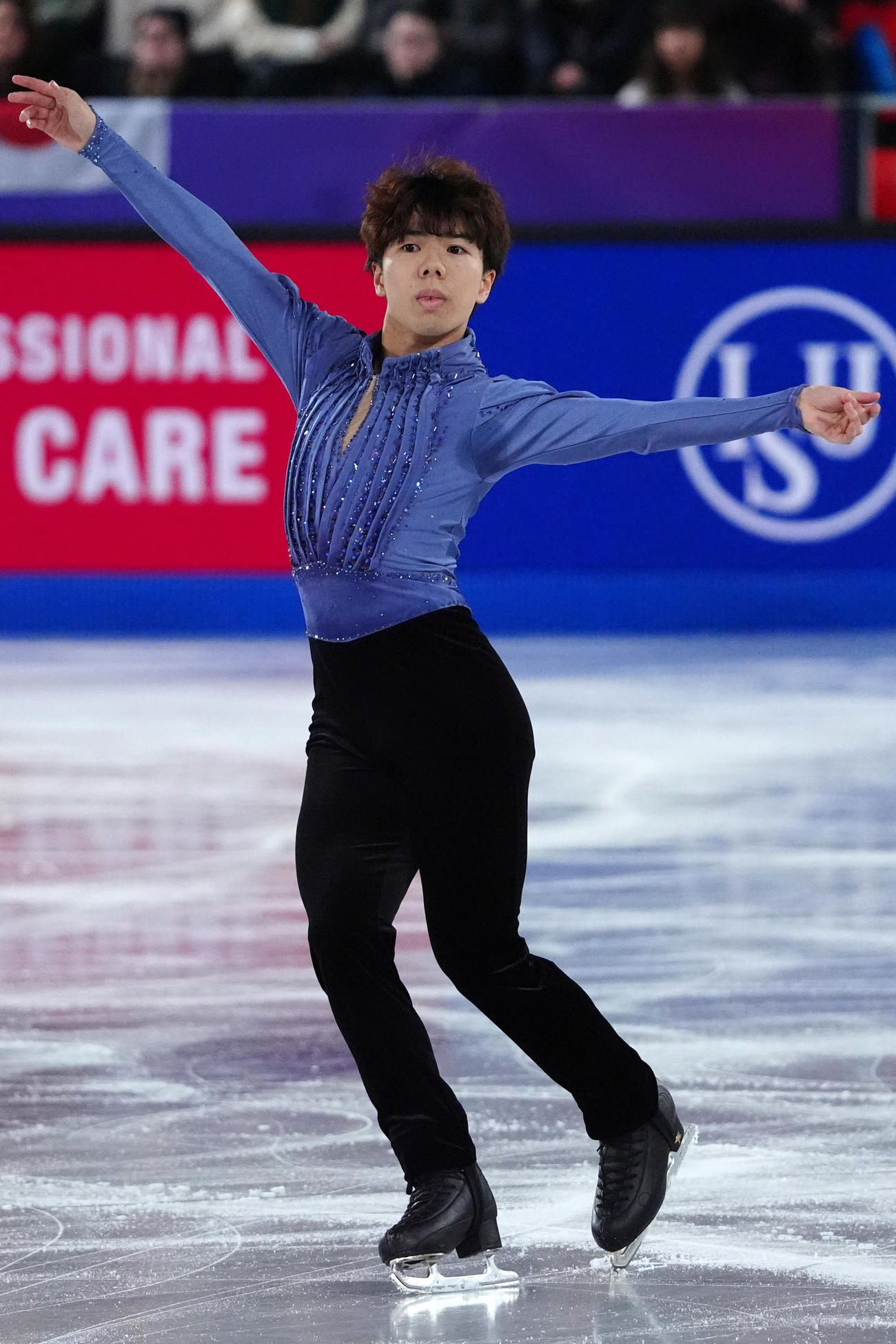 GPファイナル　男子SP　演技する佐藤駿（撮影　パオロ・ヌッチ）