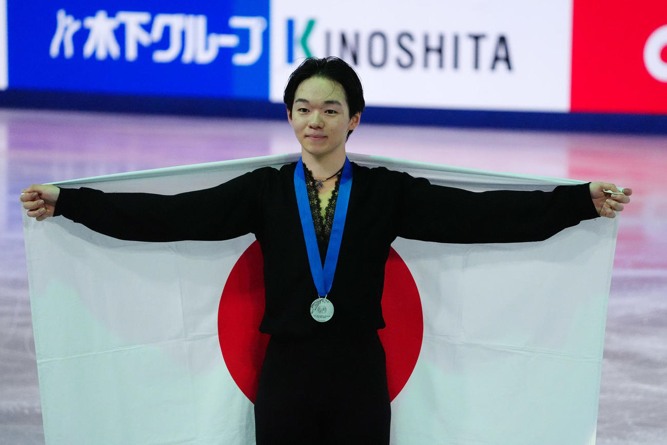 GPファイナル　男子フリー　2位の鍵山優真（撮影　パオロ・ヌッチ）