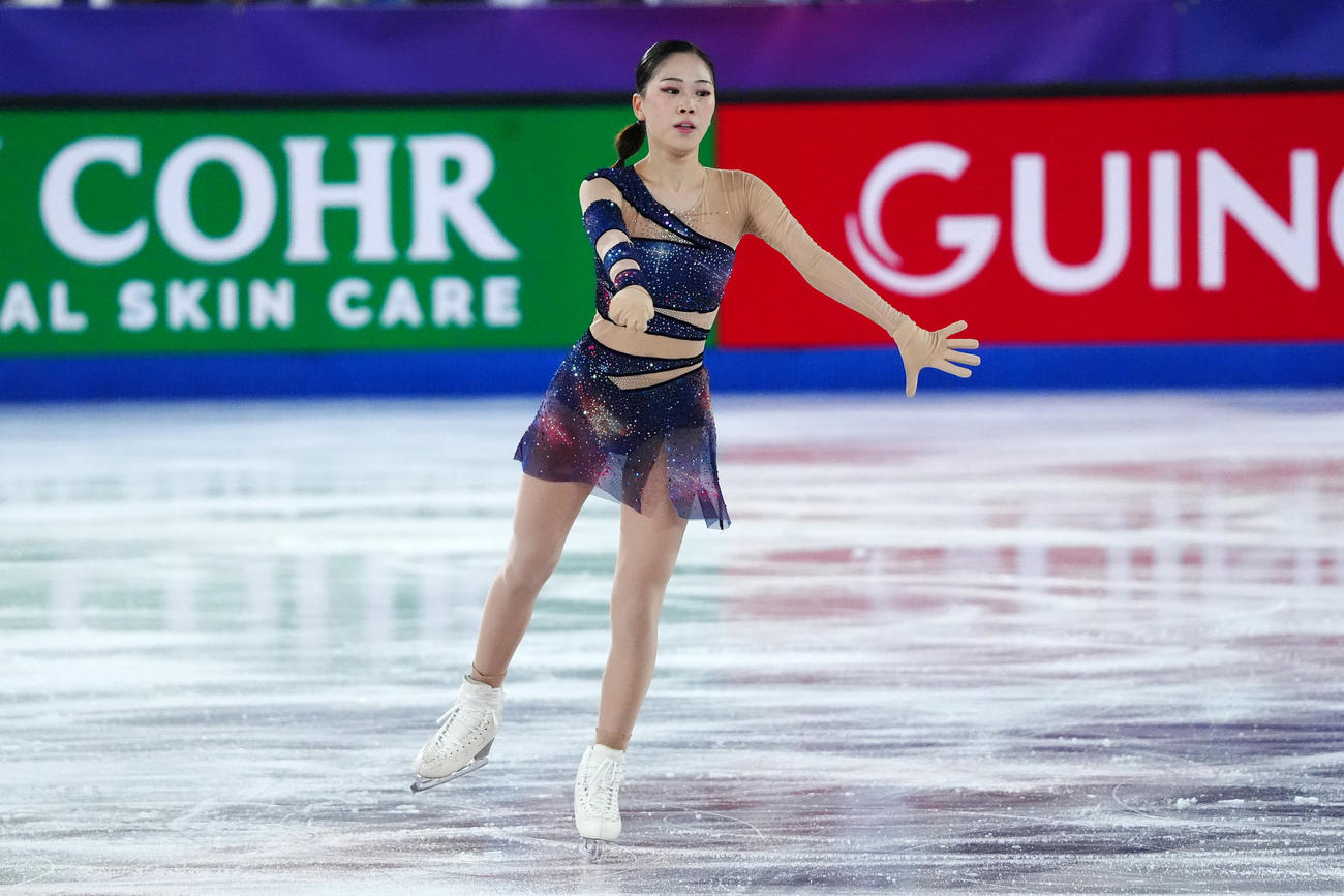 ISUグランプリファイナル　女子フリーで演技する吉田陽菜（撮影・パオロ　ヌッチ）