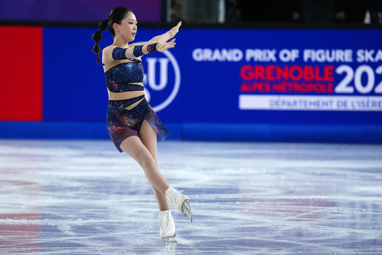 ISUグランプリファイナル　女子フリーで演技する吉田陽菜（撮影・パオロ　ヌッチ）
