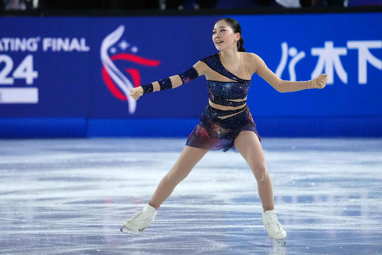 ISUグランプリファイナル　女子フリーで演技する吉田陽菜（撮影・パオロ　ヌッチ）