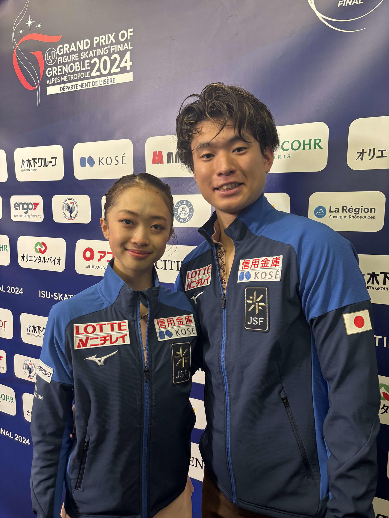 ジュニアGPファイナルのペアで5位となった清水咲衣（左）本田ルーカス剛史組（撮影・松本航）