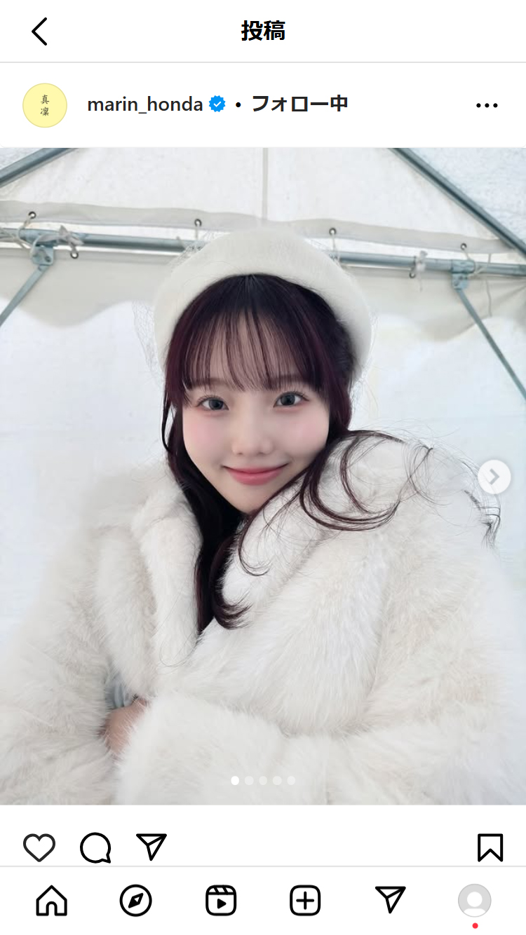本田真凜さんのインスタグラムから