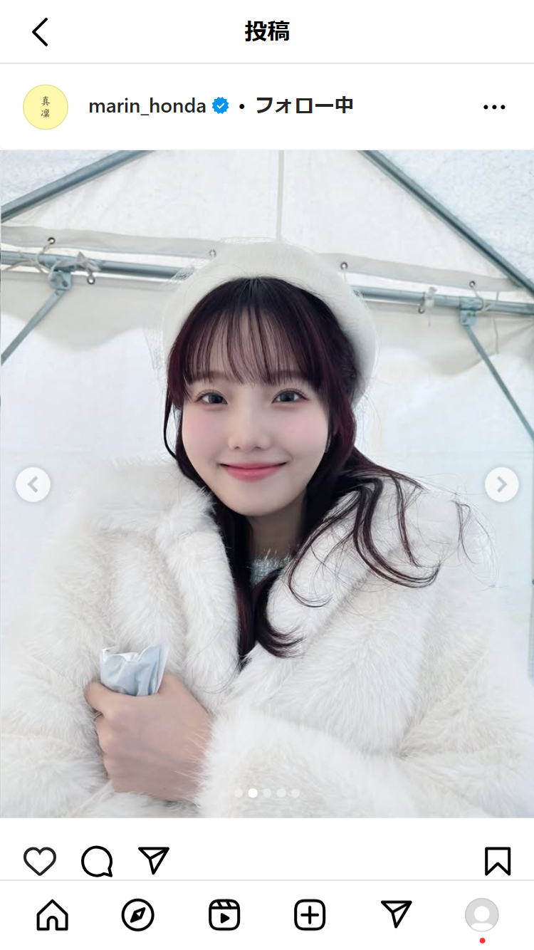 本田真凜さんのインスタグラムから