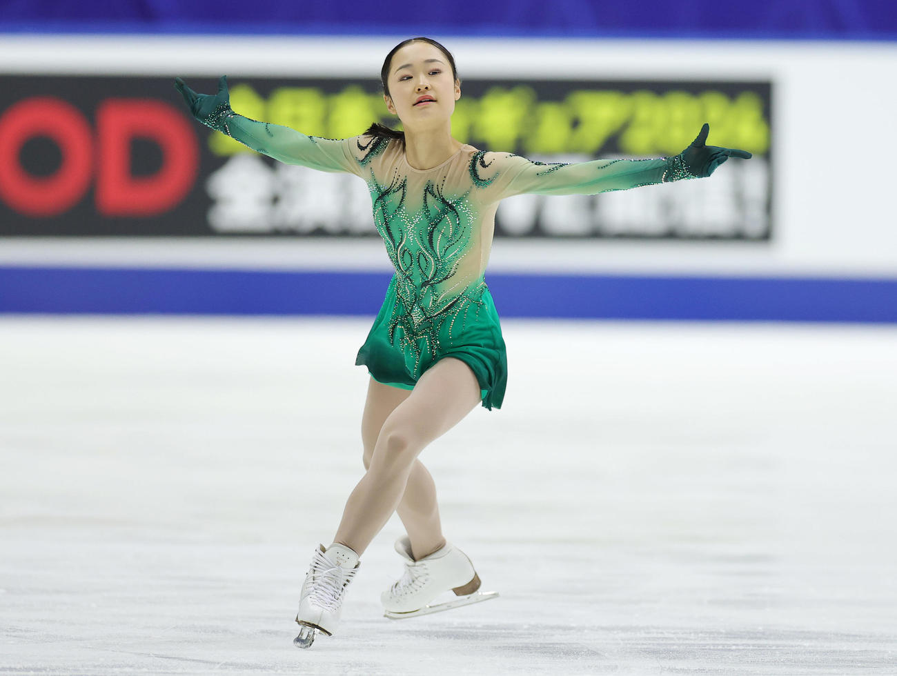 女子SPに向け練習する島田（撮影・前田充）