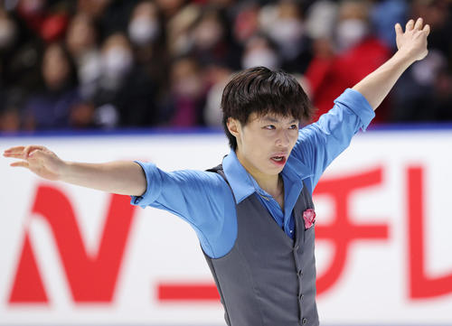 男子フリーで演技する三浦（撮影・前田充）