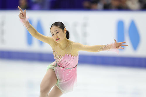 女子フリーで演技する島田(撮影・前田充)