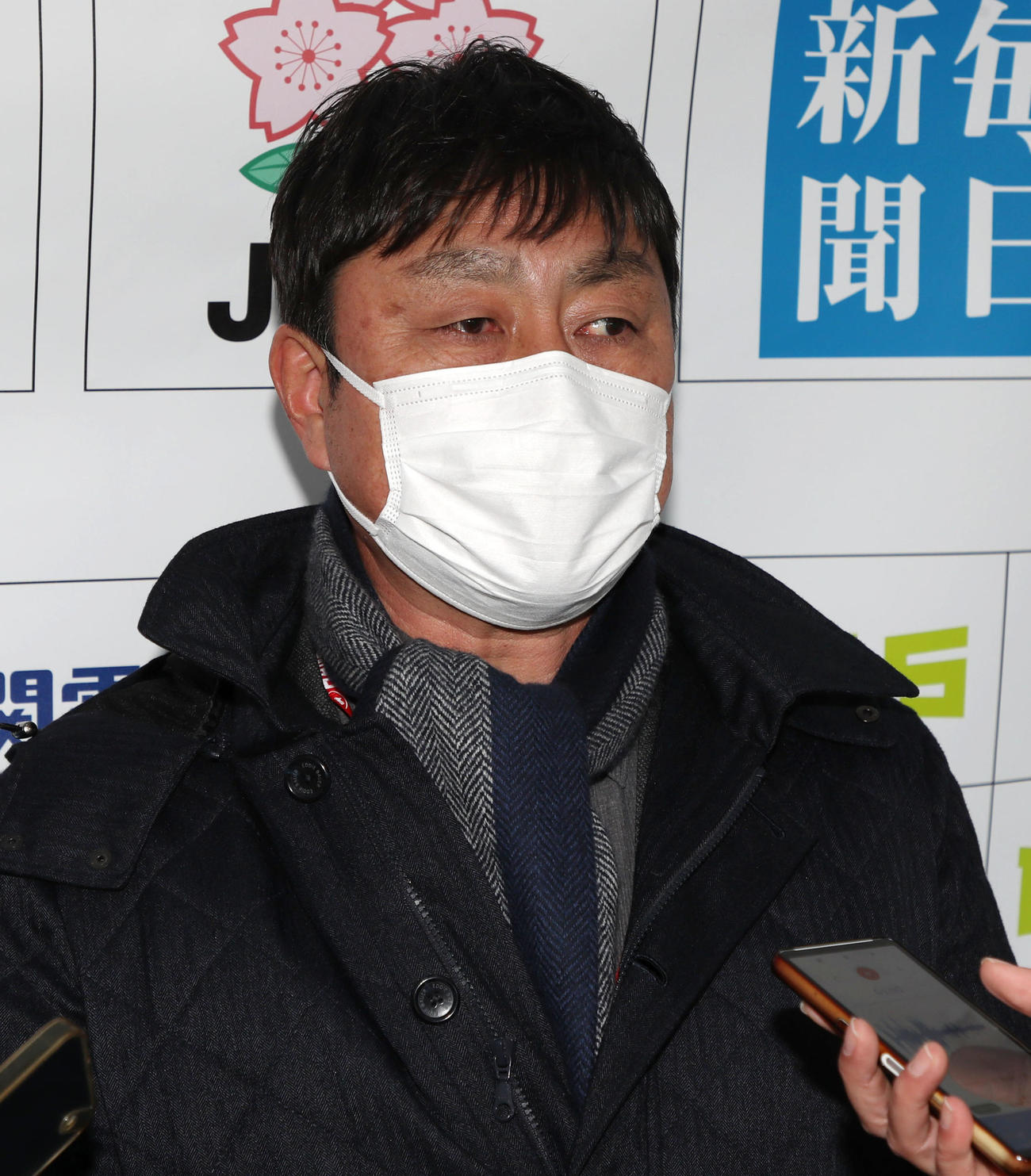 高鍋対札幌山の手　試合を終え取材に答える札幌山の手の黒田監督（撮影・加藤哉）