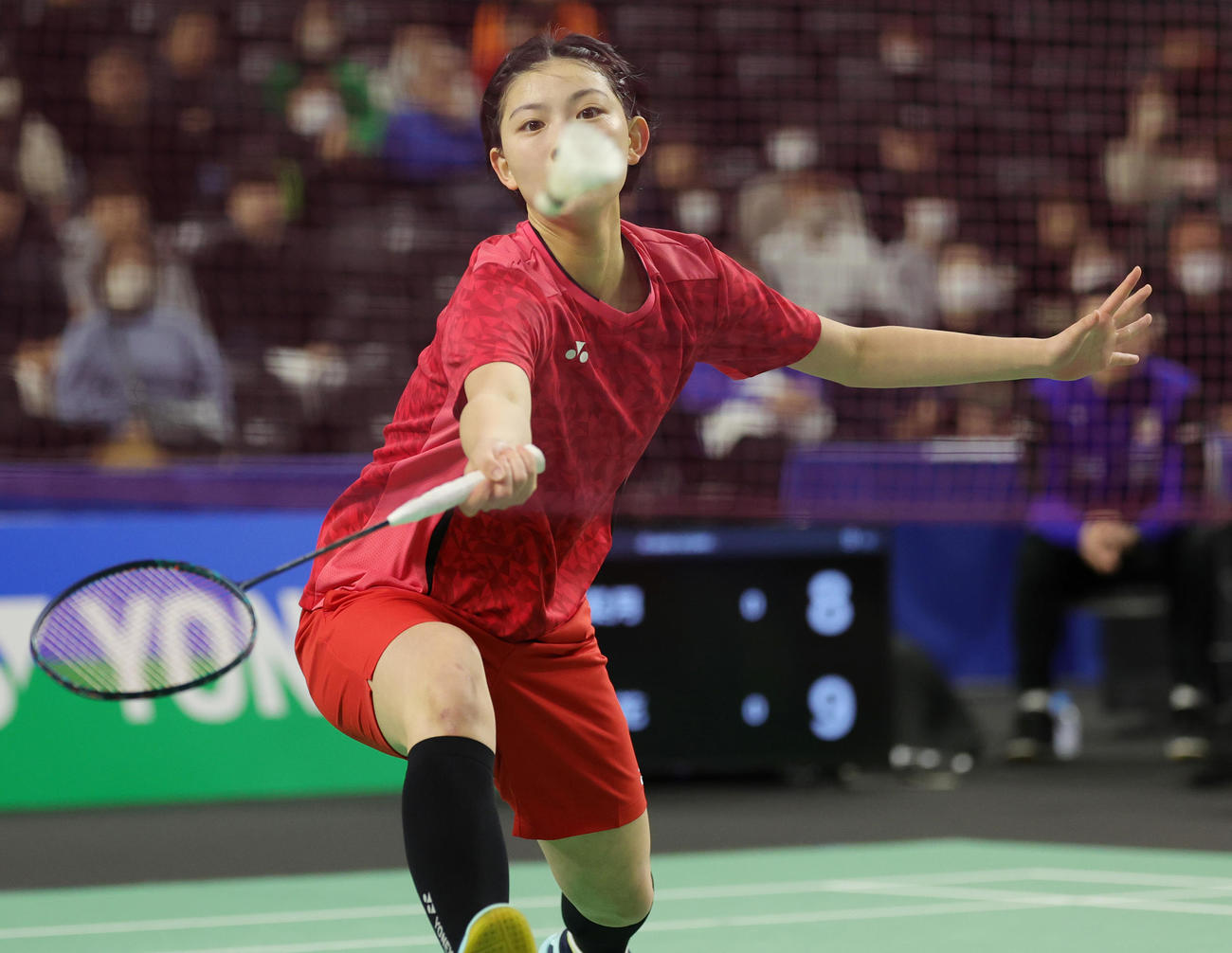 女子シングルスで優勝した宮崎（撮影・野上伸悟）