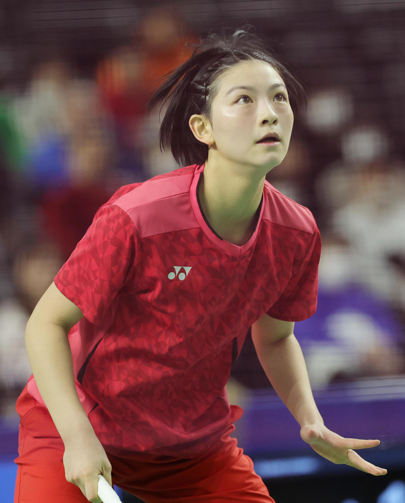 女子シングルスで優勝した宮崎（撮影・野上伸悟）