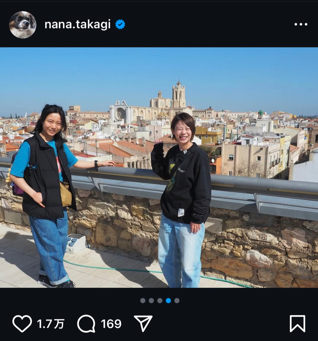 高木菜那さんのインスタグラムから
