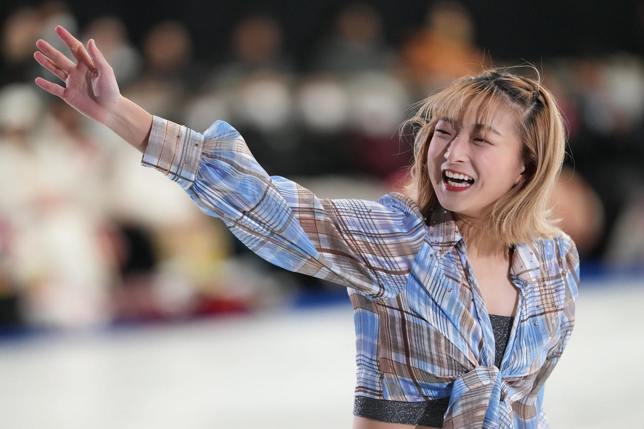 華麗な演技を披露する坂本花織（撮影・森本幸一）