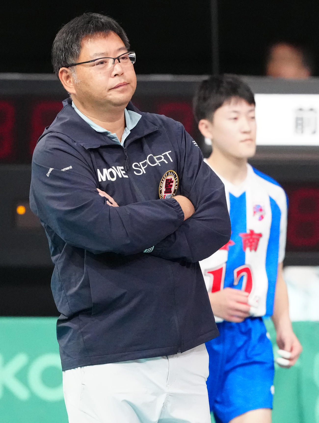 男子2回戦　洛南対弘前工　洛南・細田監督（撮影・江口和貴）