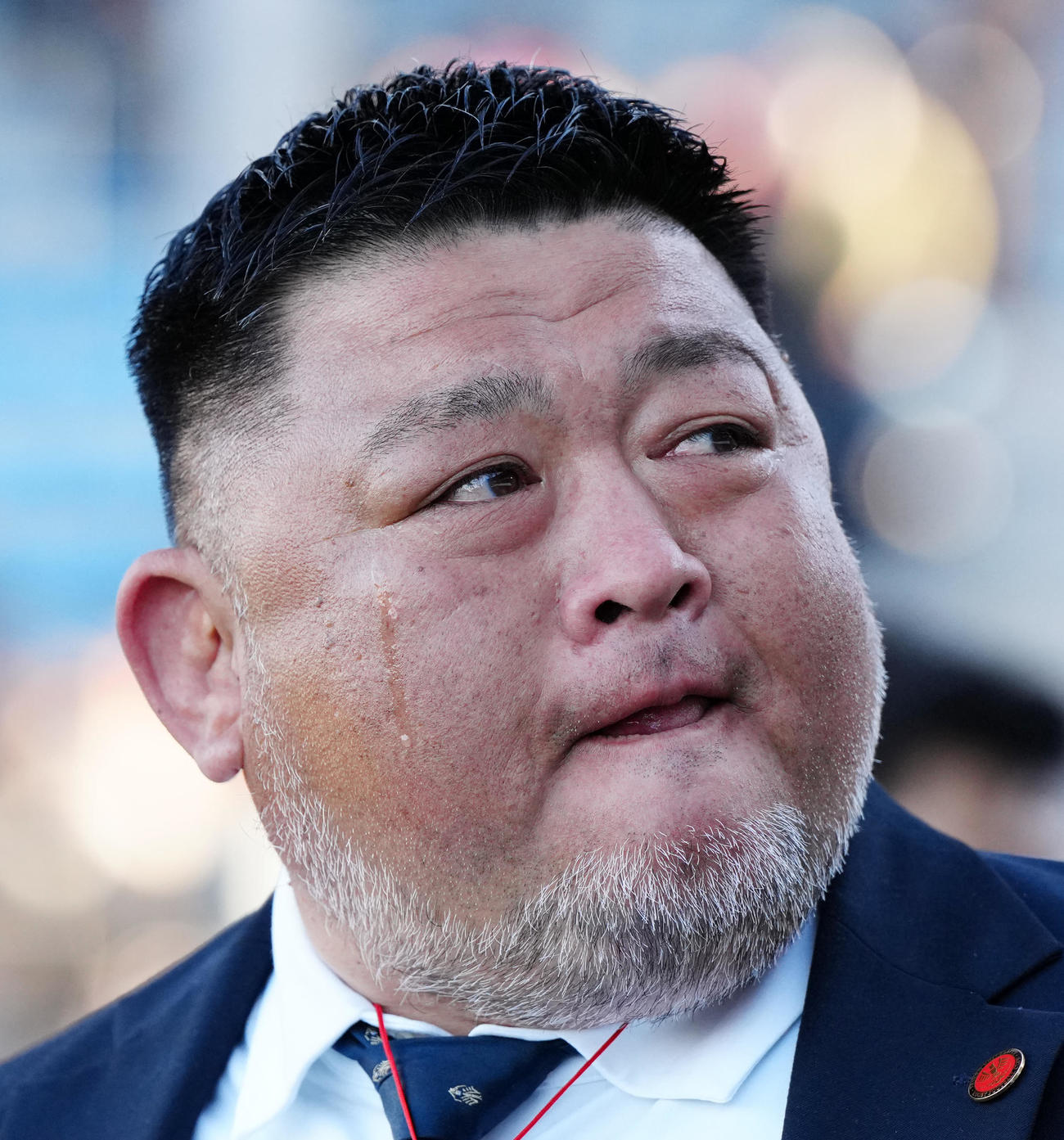早大対帝京大　優勝し涙を流す帝京大の相馬監督（撮影・江口和貴）