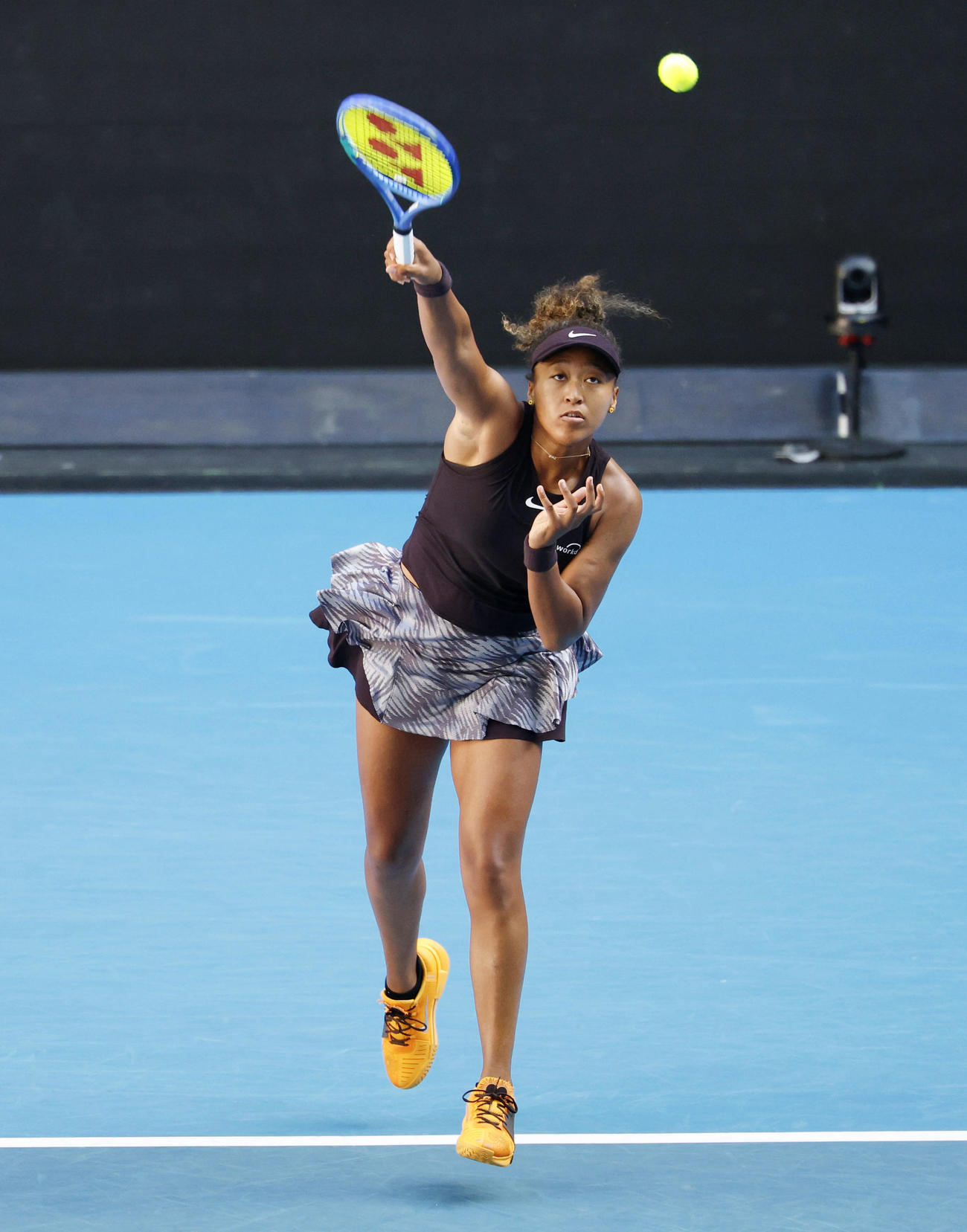 女子シングルス3回戦でプレーする大坂なおみ＝メルボルン（共同）