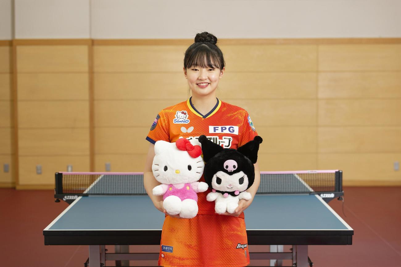 サンリオとスポンサー契約を締結した張本美和（C）2025 SANRIO CO．，LTD．　著作（株）サンリオ