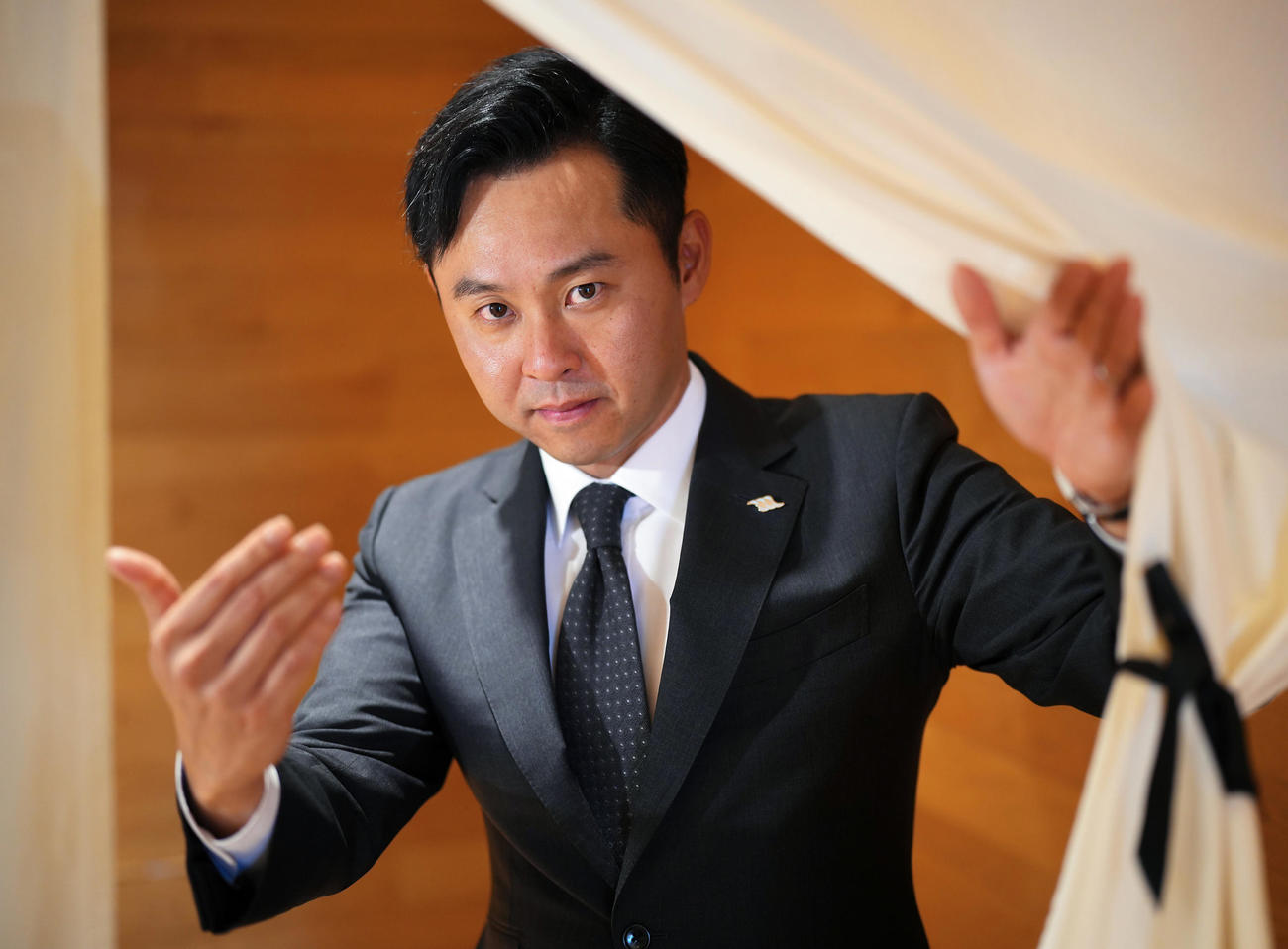 「KOSUKE KITAJIMA CUP」に新しい種目を取り入れる北島氏。新たな競技の幕明けに可能性を見いだす（撮影・垰建太）