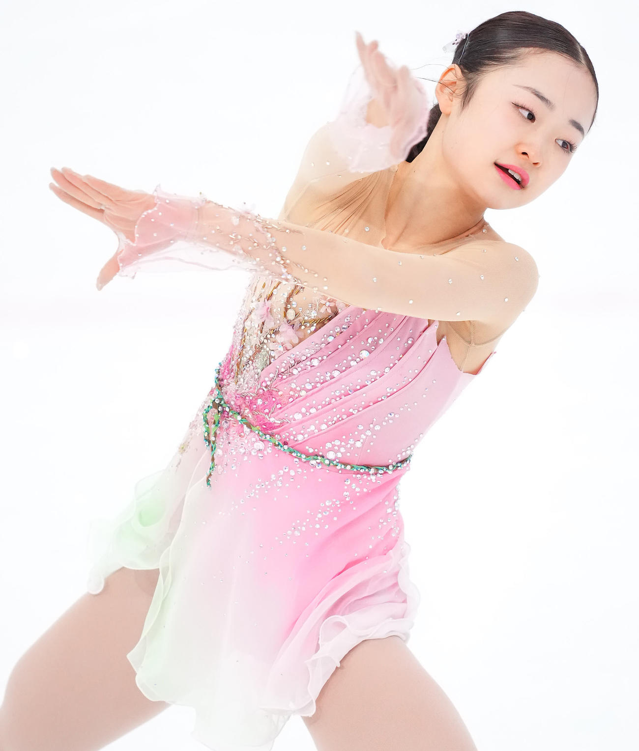 女子フリーで演技する島田（撮影・垰建太）