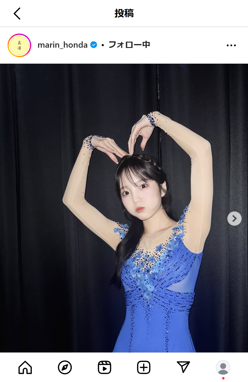 本田真凜さんのインスタグラムから