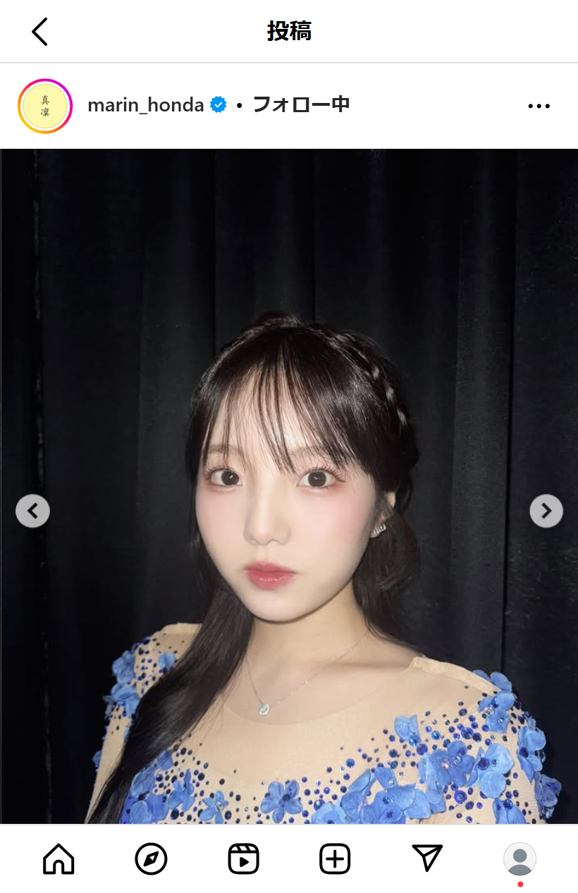 本田真凜さんのインスタグラムから