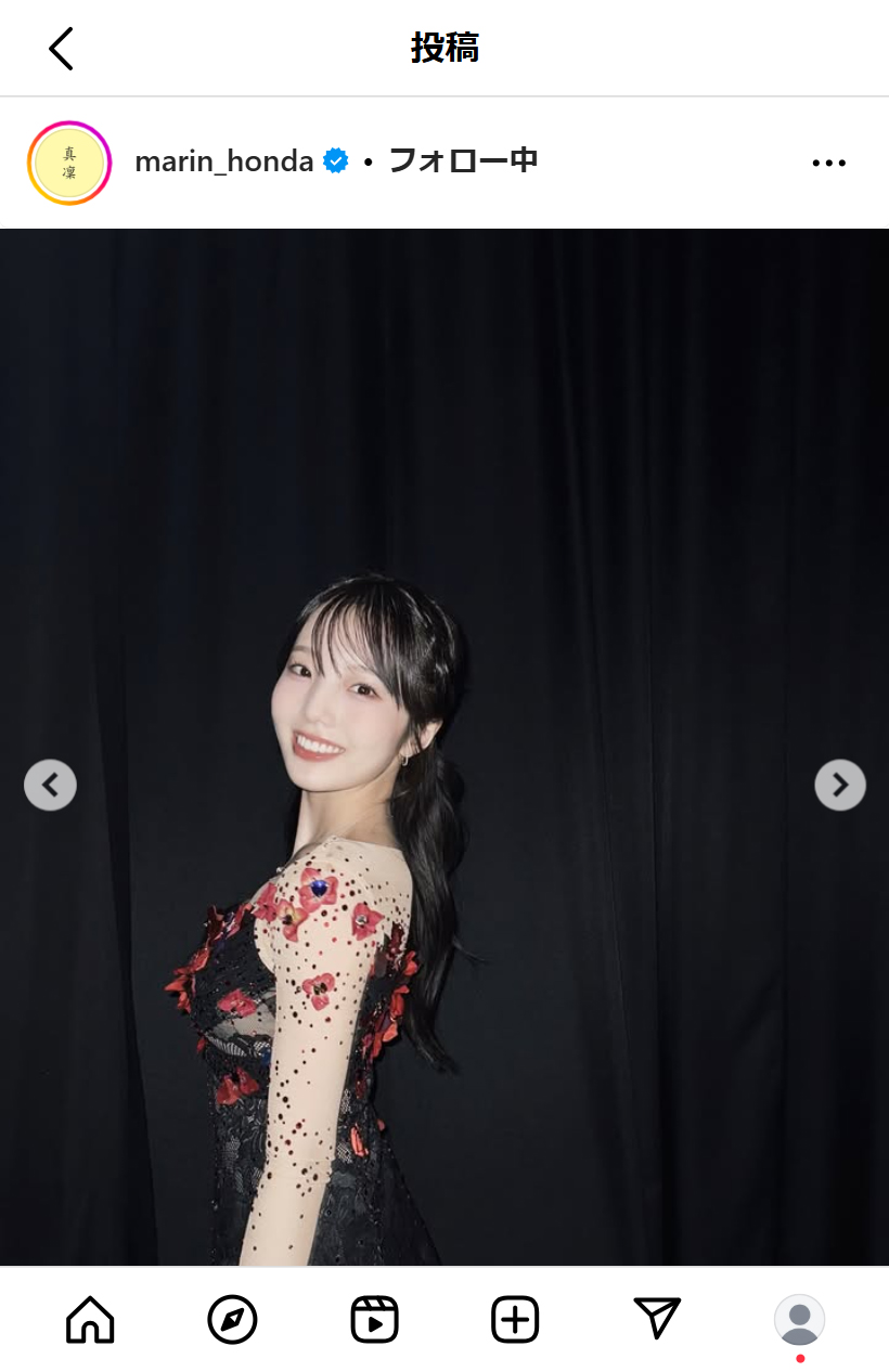 本田真凜さんのインスタグラムから