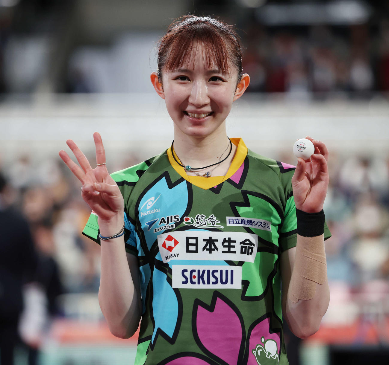 全日本選手権3連覇を達成した早田（撮影・宮地輝）