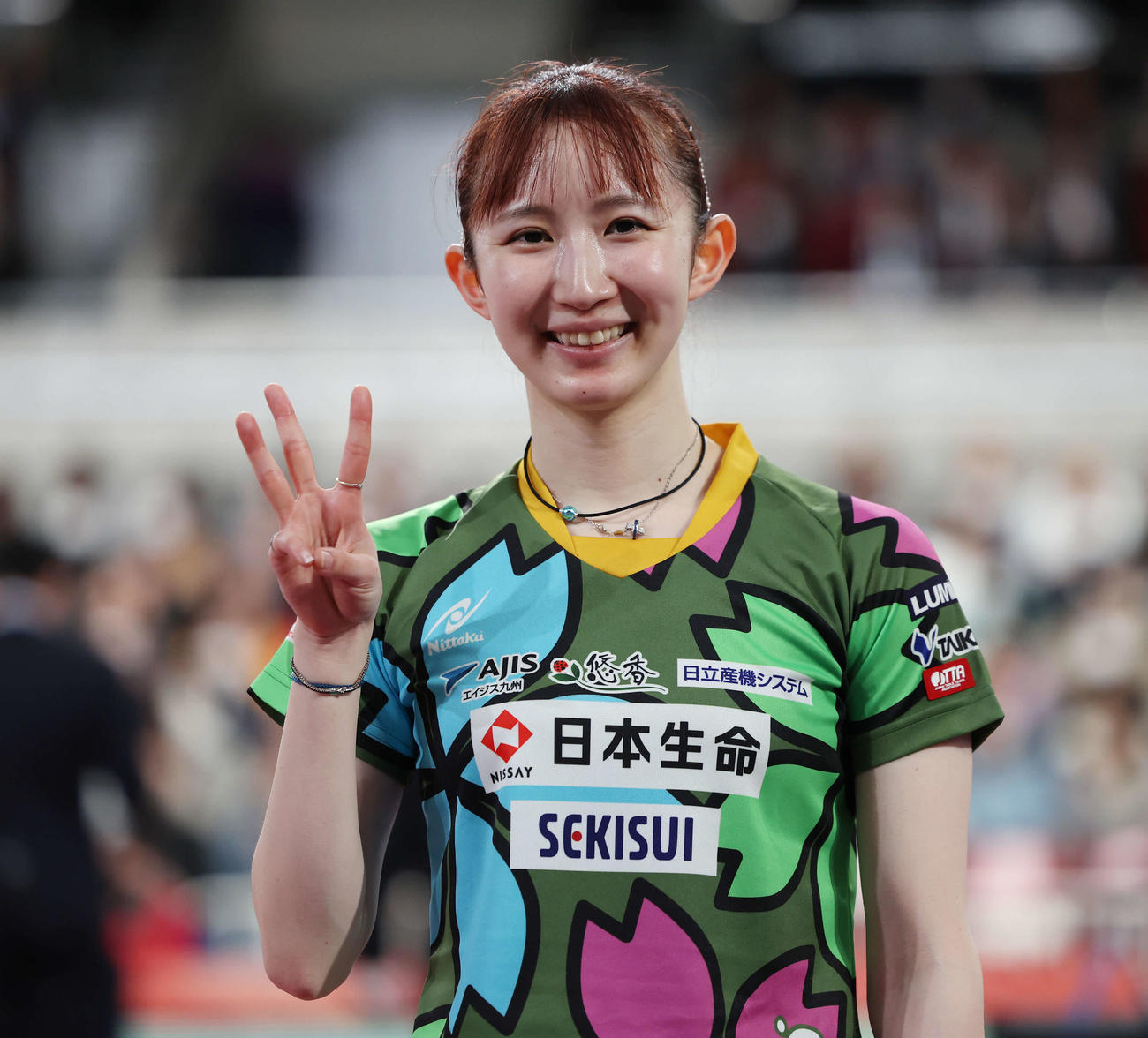 全日本選手権3連覇を達成した早田（撮影・宮地輝）
