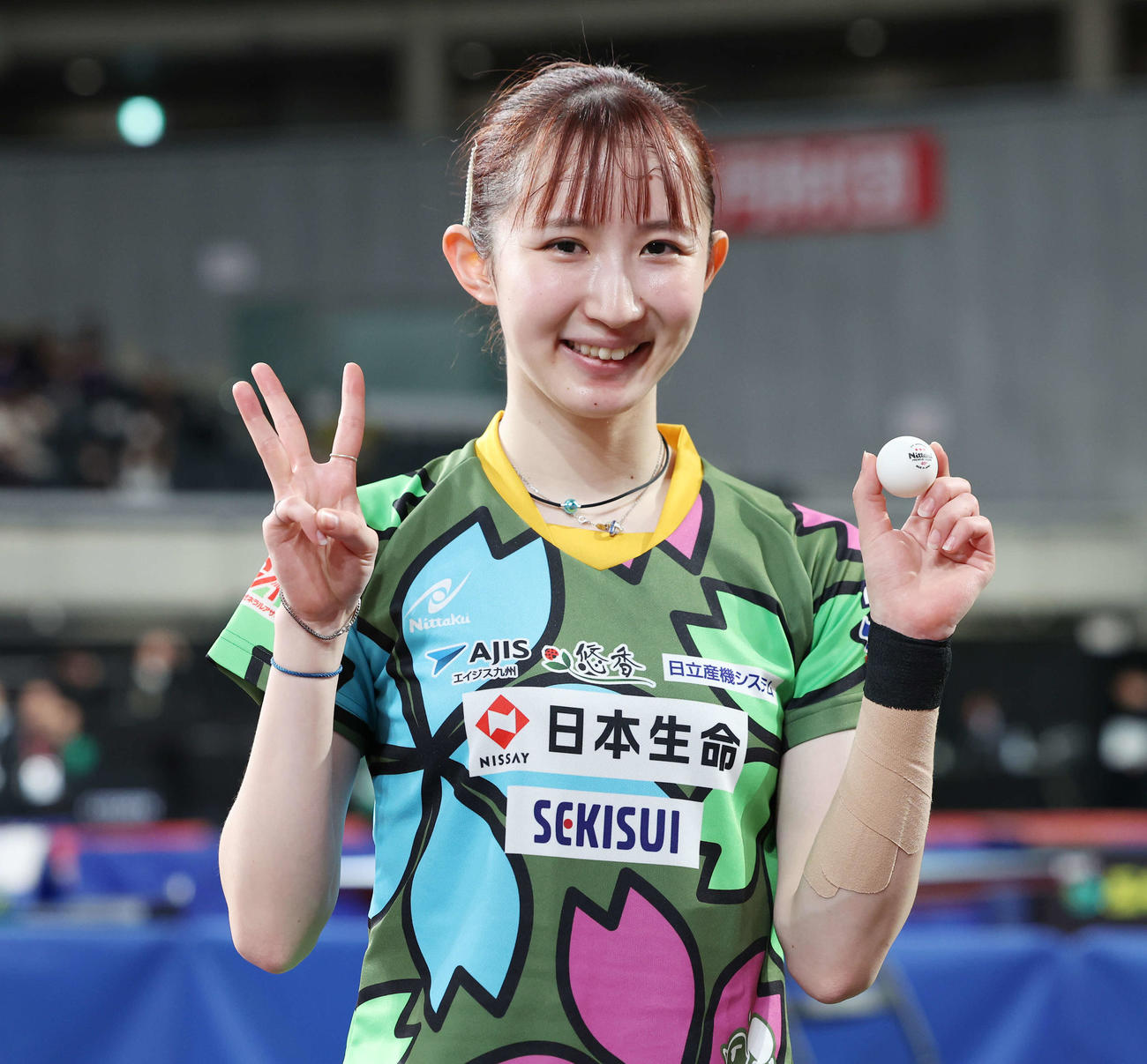 全日本選手権3連覇を達成した早田（撮影・宮地輝）