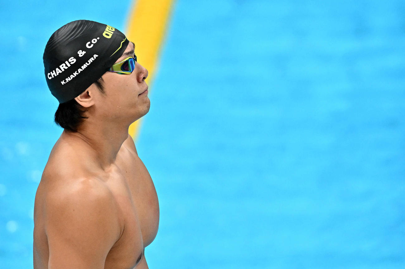 男子50メートル自由形予選に臨む中村（撮影・滝沢徹郎）