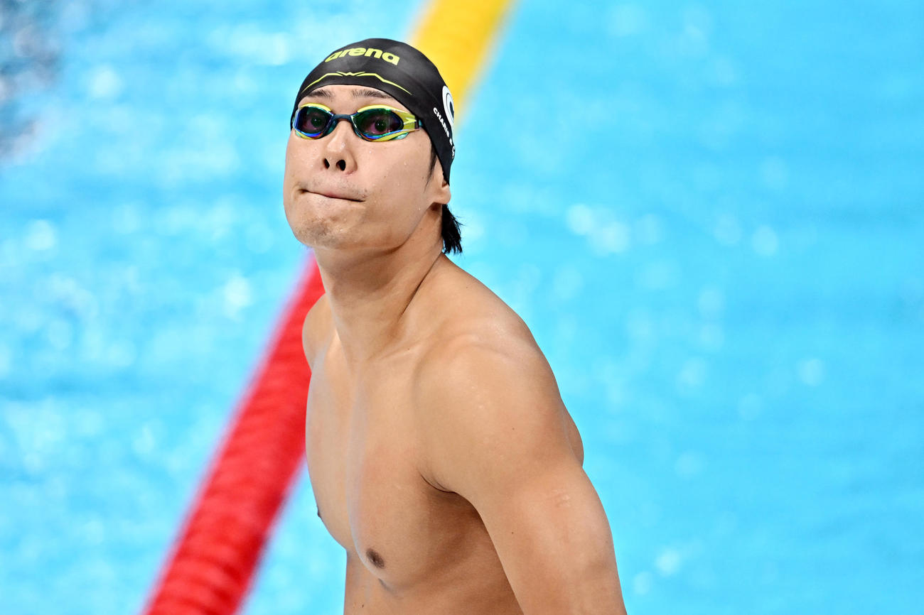 男子50メートル自由形予選に臨む中村（撮影・滝沢徹郎）