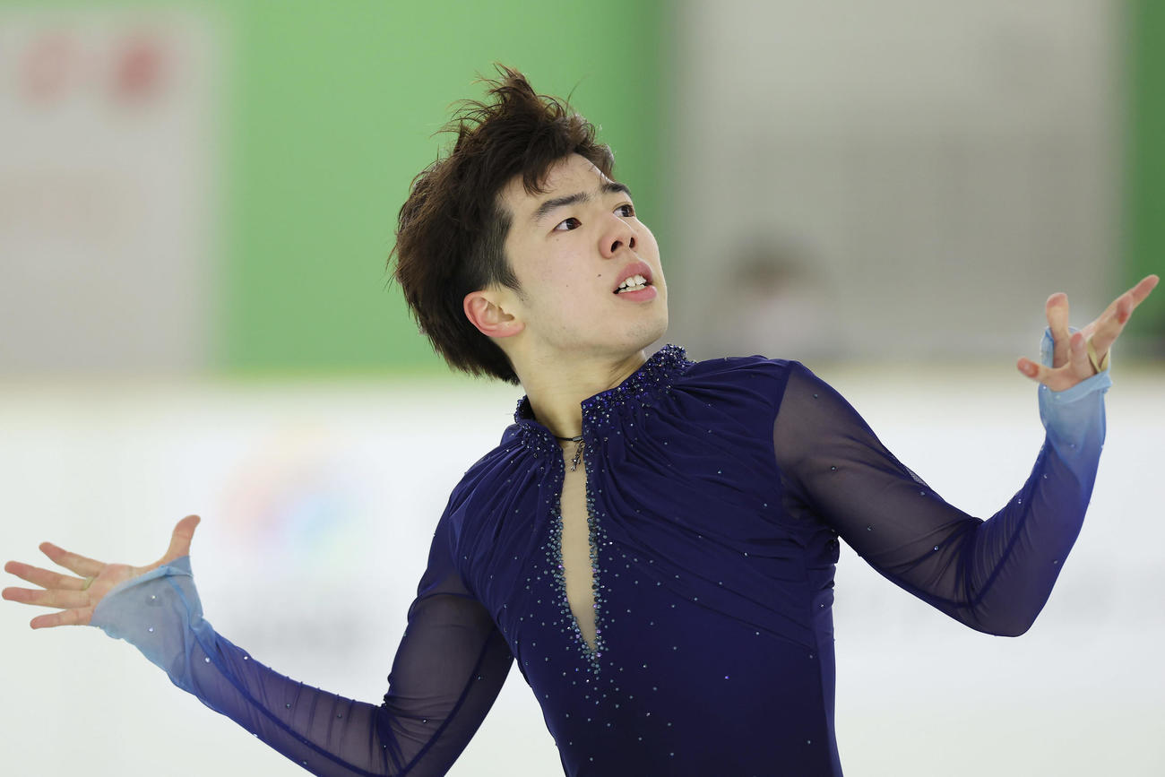 成年男子フリーで演技する佐藤（撮影・前田充）